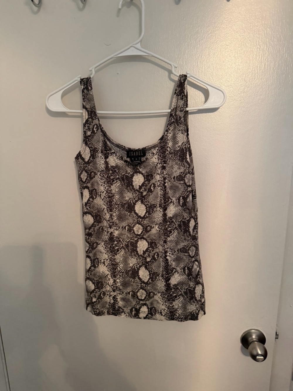 ISABELA Snake Print Tank Top - Black & White